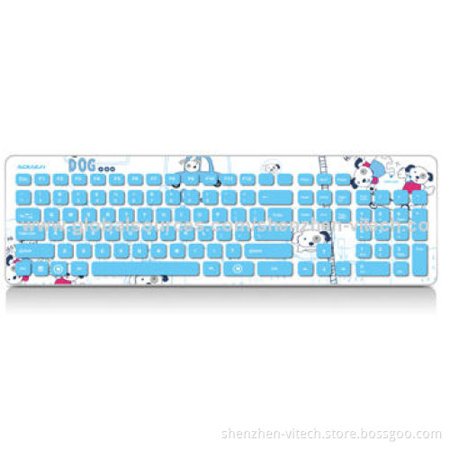 Cartoon Design Waterproof Standard Wired Colorful USB Standard Keyboard VT-S361 With CE, FCC